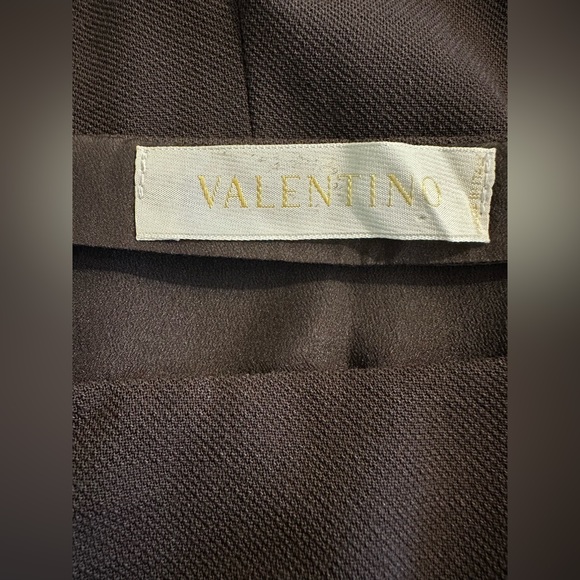 Vtg VALENTINO Italy Fluted Trumpet Skirt Brown 100% Wool Classic Vintage Style - Picture 4 of 8